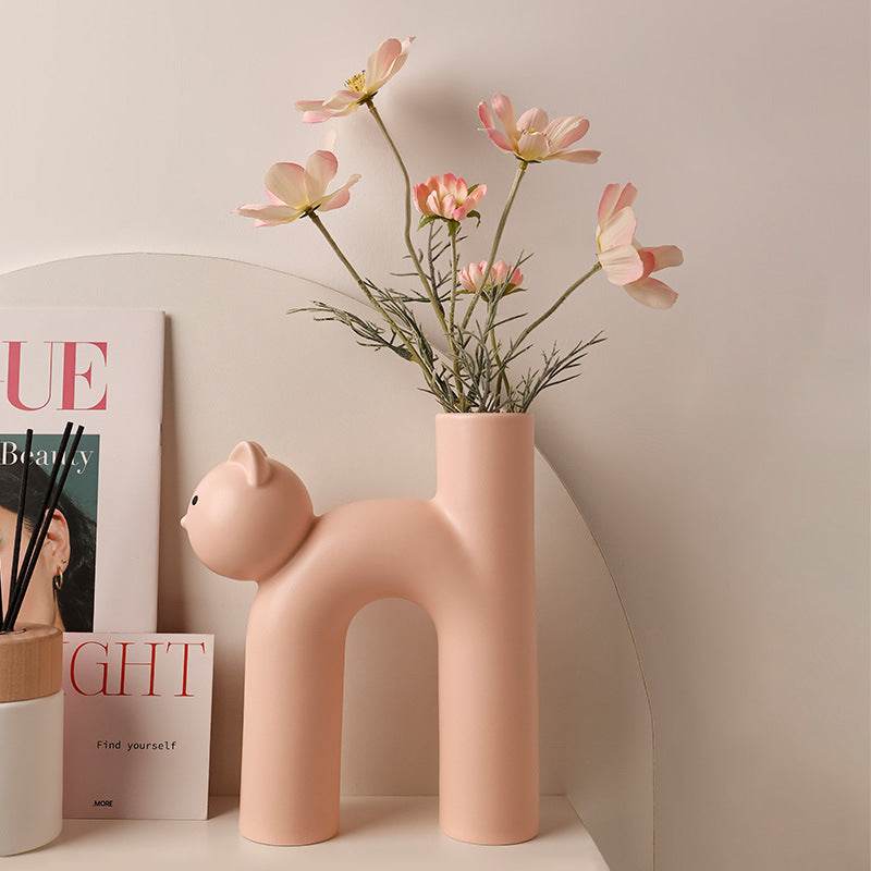 Contemporary Cat Vase