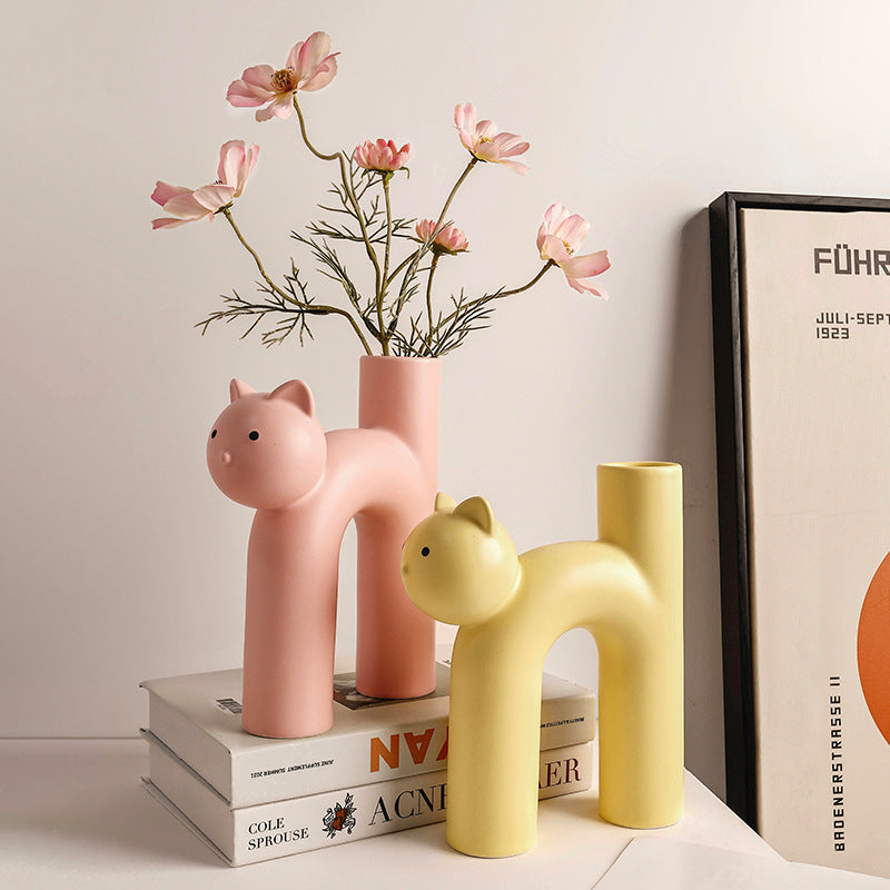 Contemporary Cat Vase