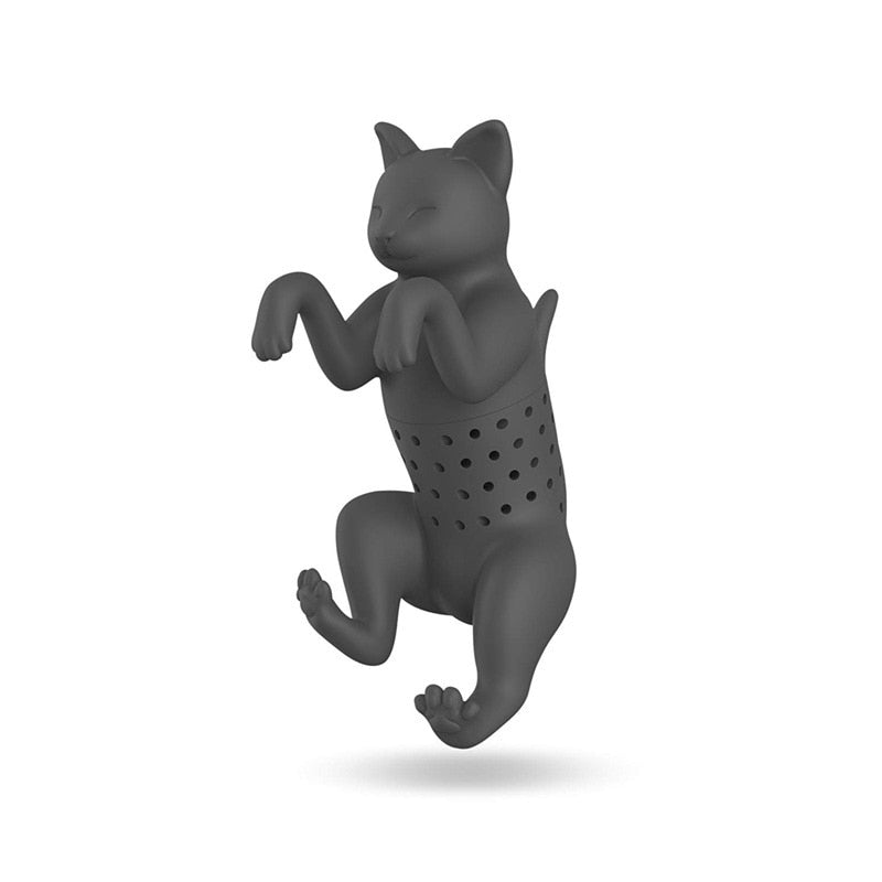 Gray cat tea infuser