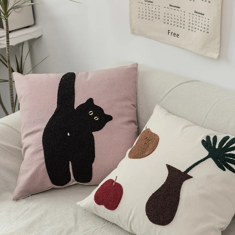 Feline Form Decorative Pillowcase