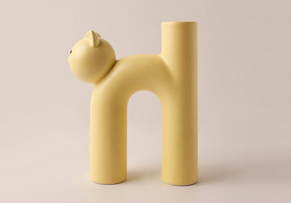 Contemporary Cat Vase