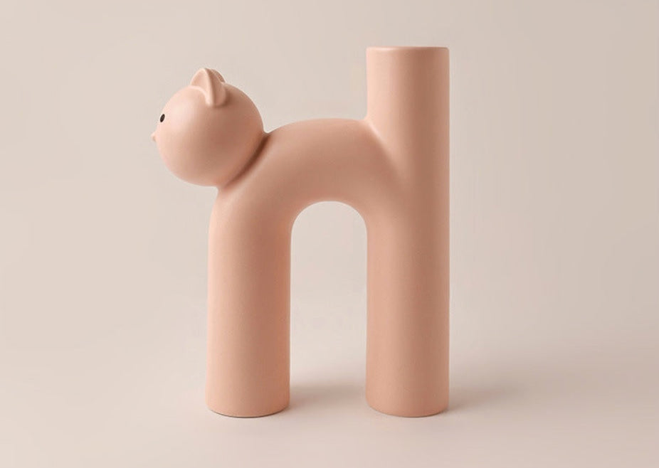 Contemporary Cat Vase