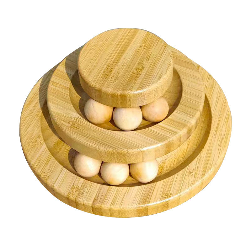 Wooden Rolling Ball Cat Toy