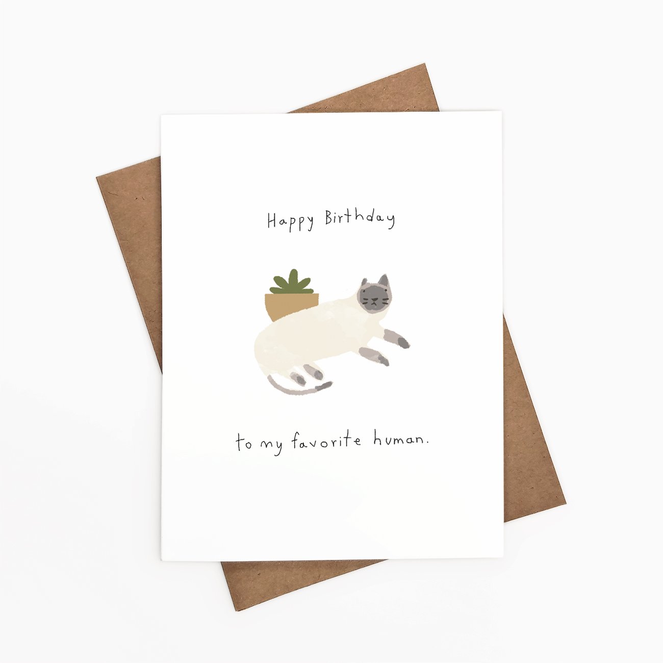 "Happy Birthday to My Favorite Human" Cat Greeting Card