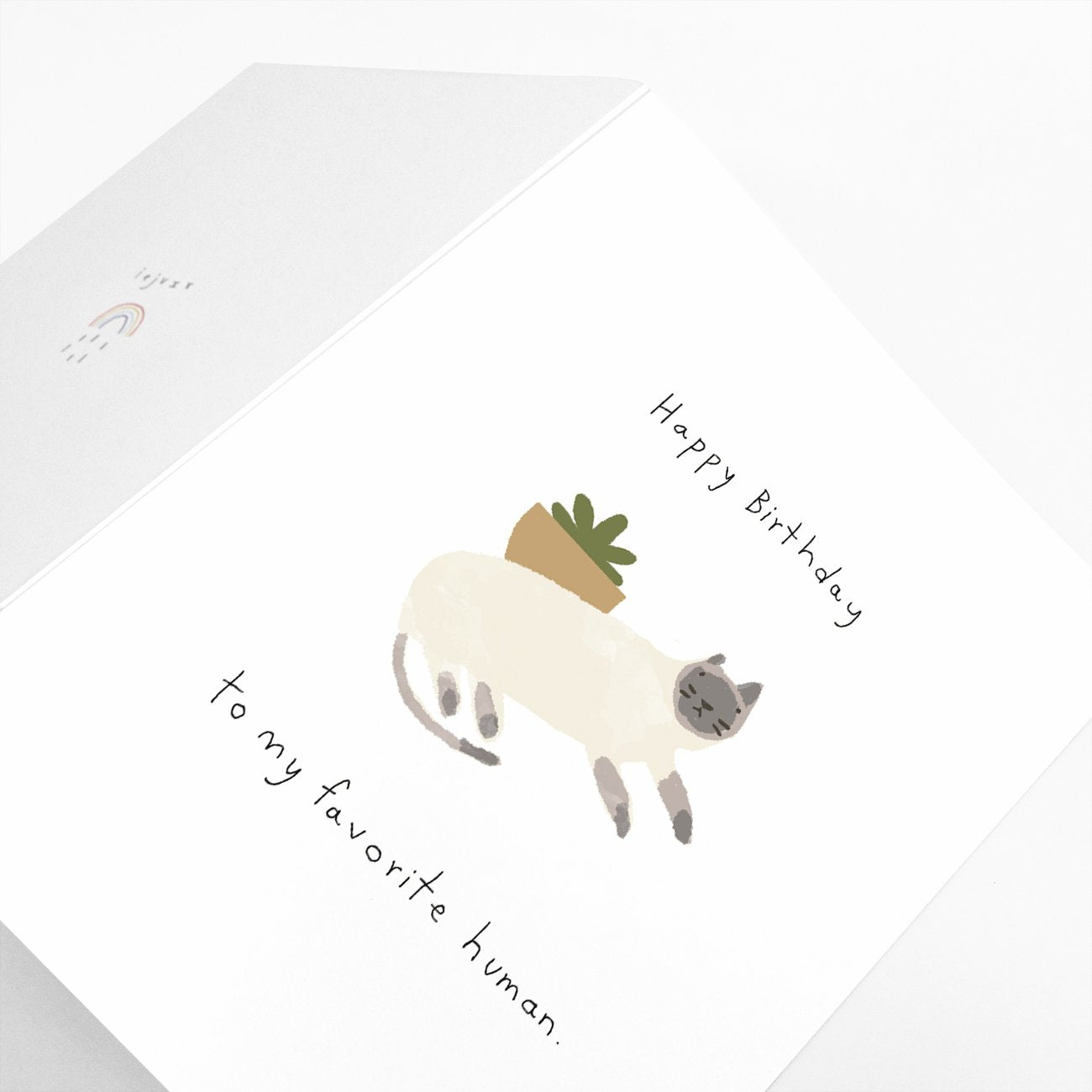 "Happy Birthday to My Favorite Human" Cat Greeting Card