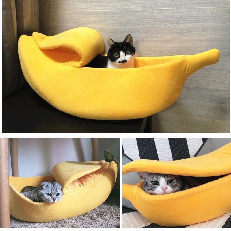 Peel & Sleep Banana Cat Bed