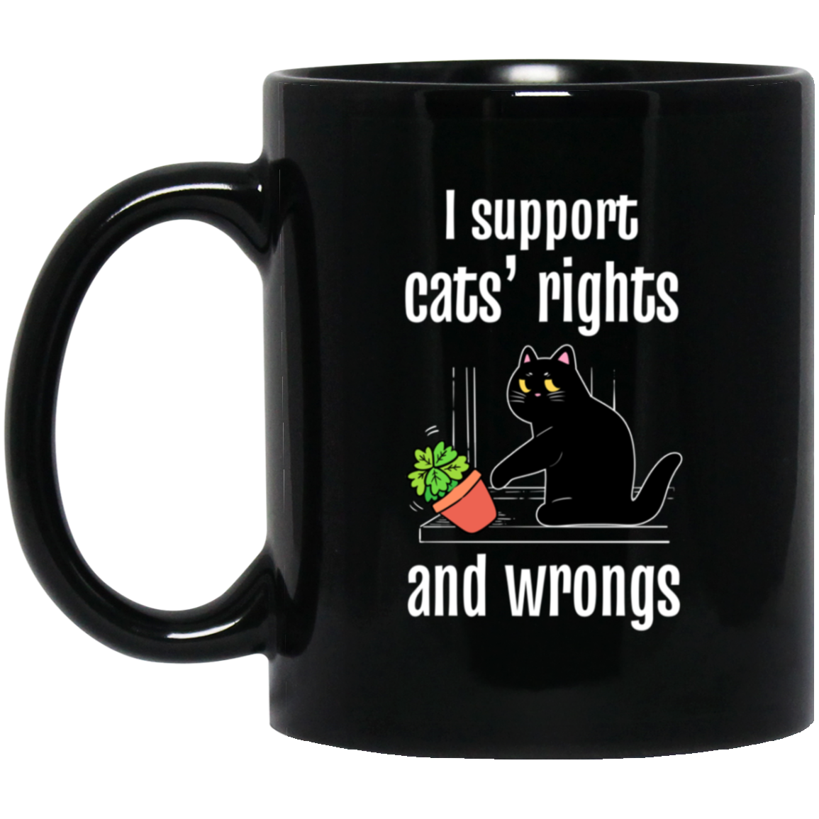 I Support Cats' Rights & Wrongs Mug