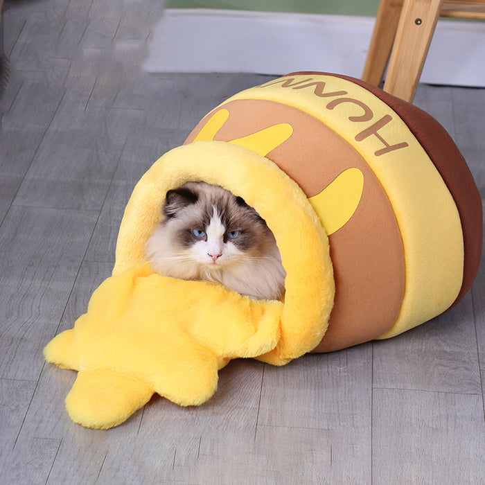 Cat in honey pot cat bed 