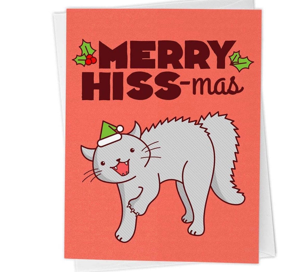 "Merry HISS-mas!" Cat Christmas Card
