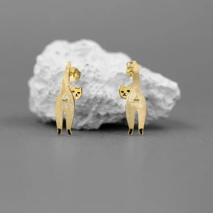 Stretch & Shine Cat Earrings