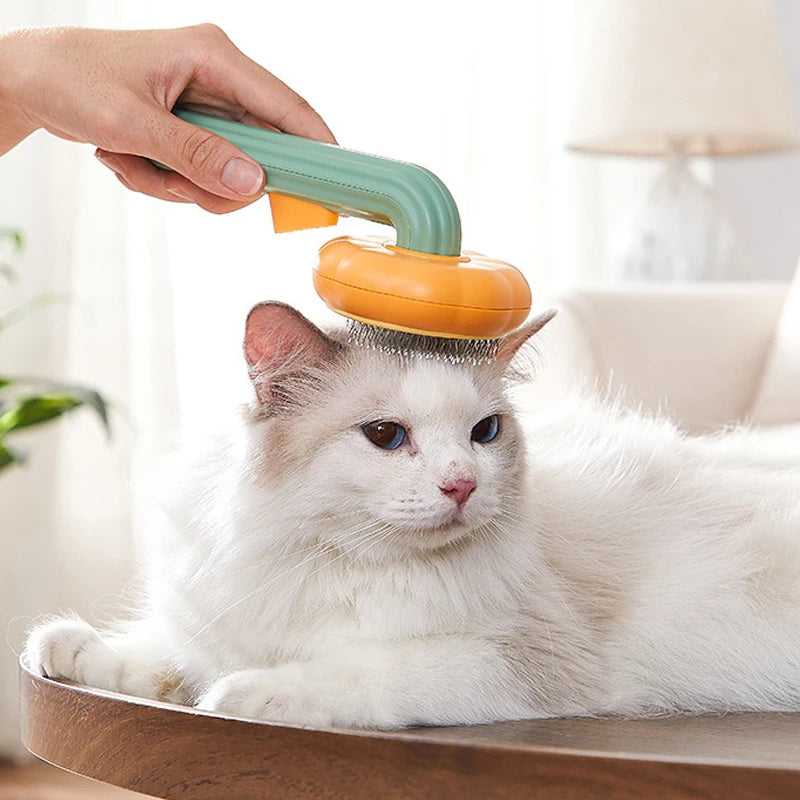 Purrfect Pumpkin Cat Brush