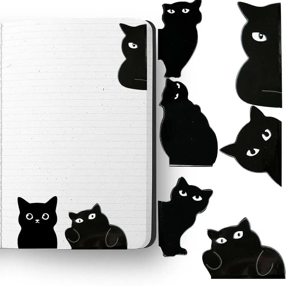 Paws & Pages Black Cat Magnetic Bookmark Set