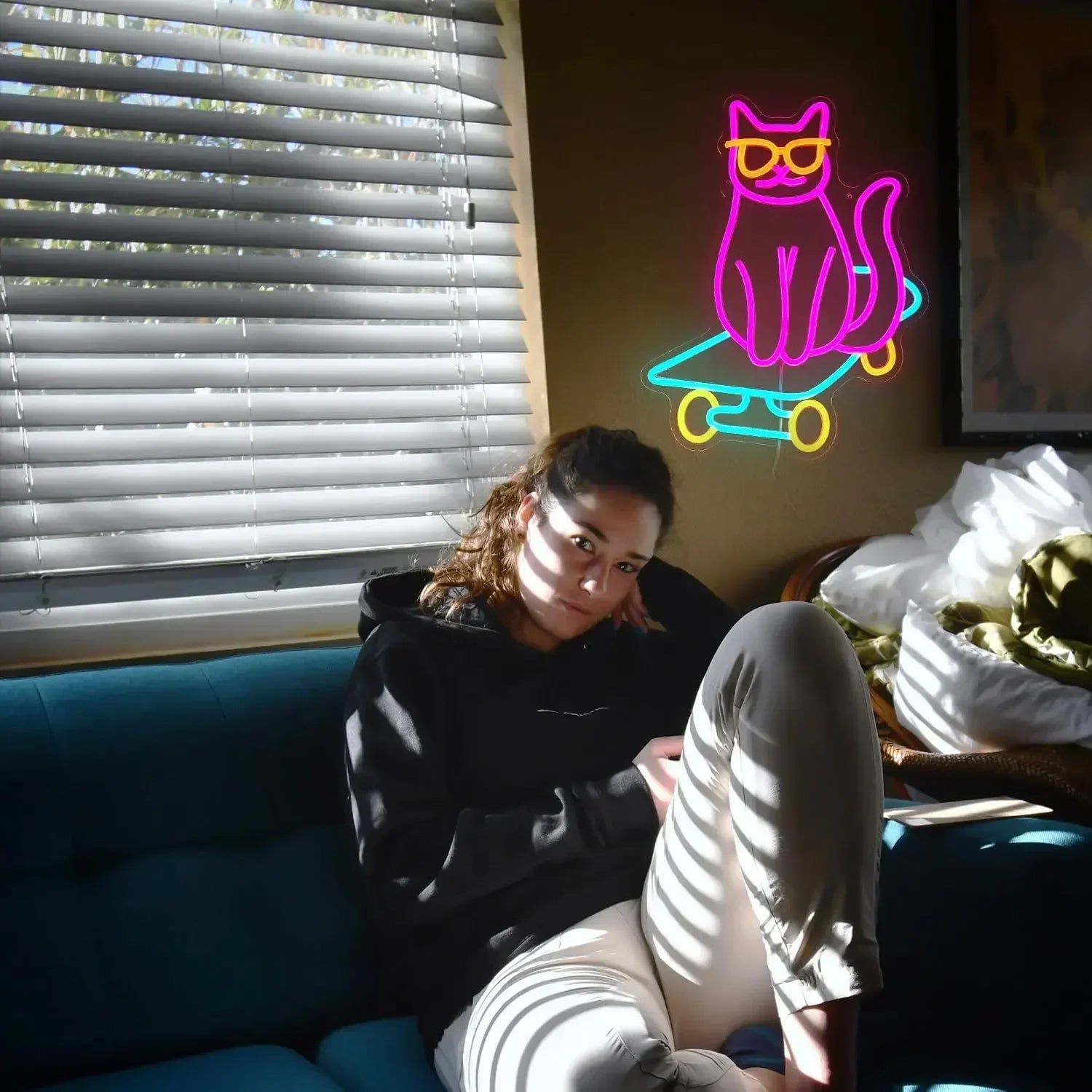 Purr-fect Kickflip LED Neon Sign