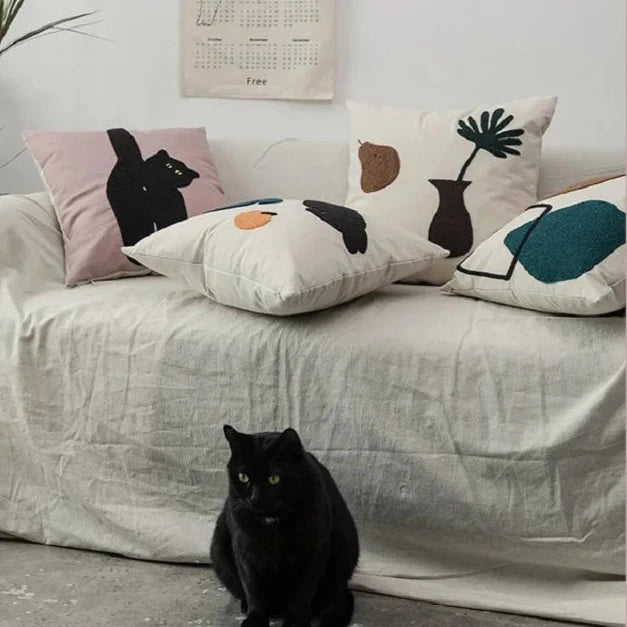 Feline Form Decorative Pillowcase