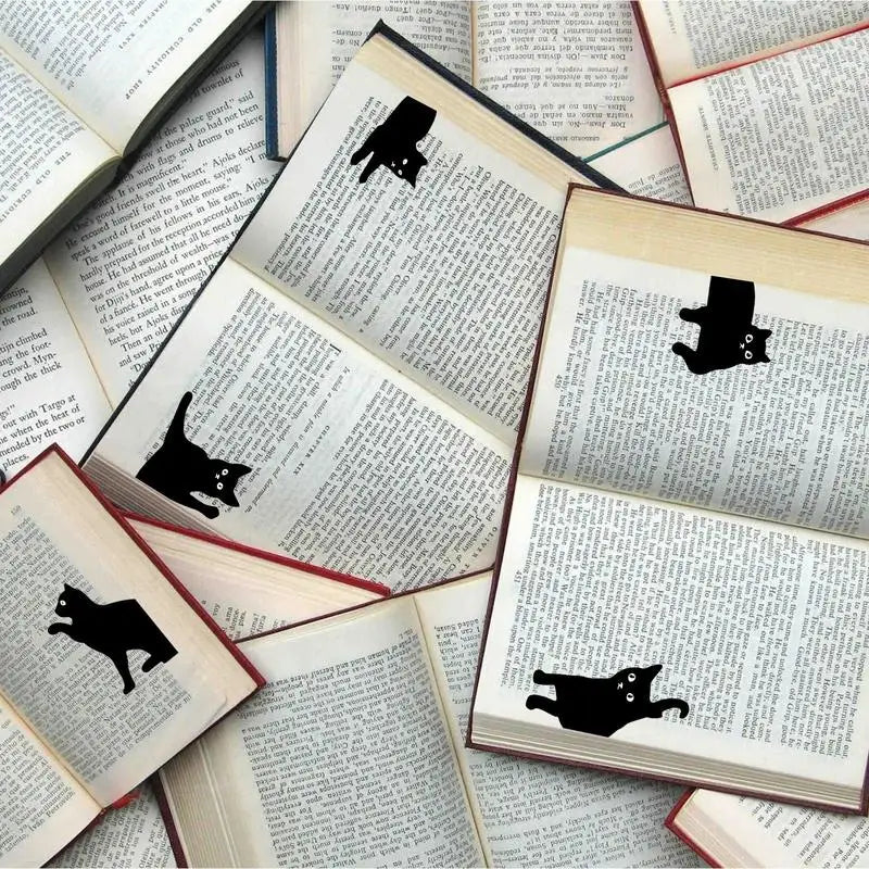 Paws & Pages Black Cat Magnetic Bookmark Set