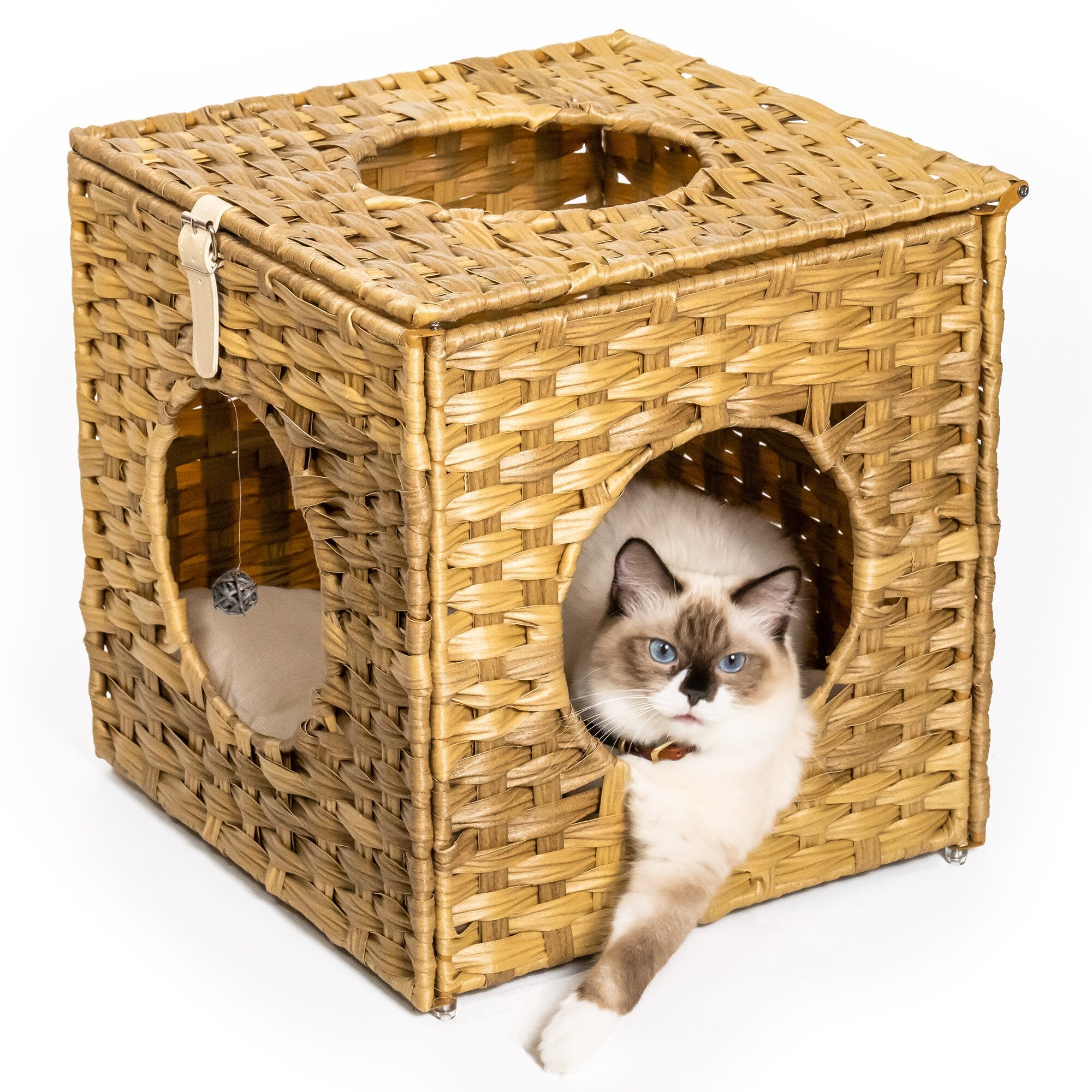 Handwoven Wicker Cat House