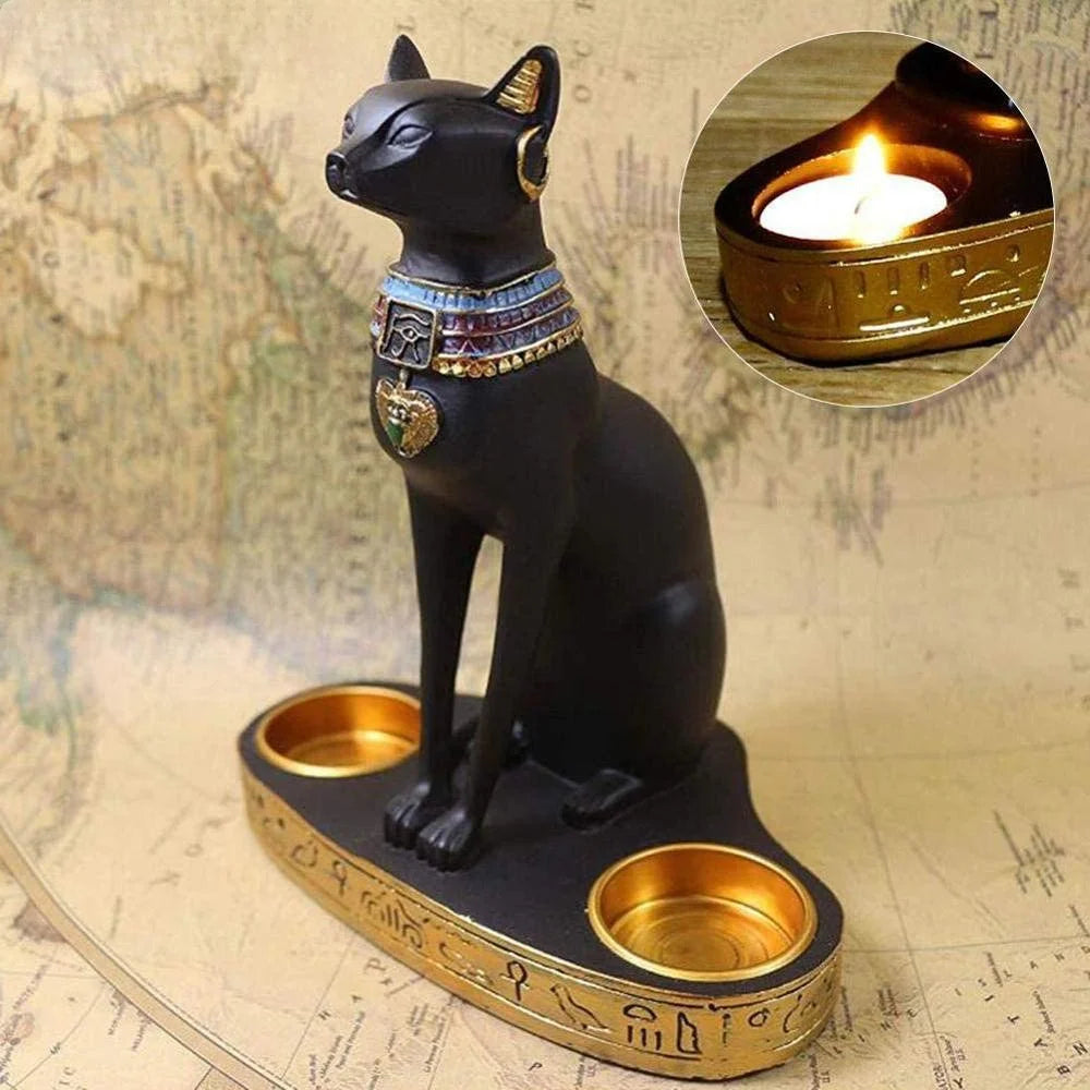 Bastet Egyptian Cat Candle Holder