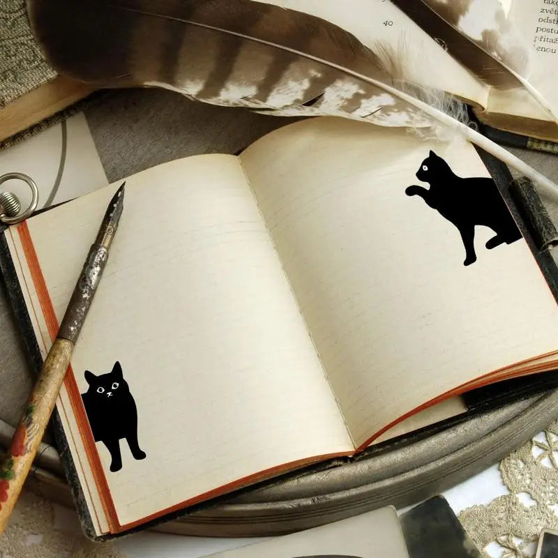 Paws & Pages Black Cat Magnetic Bookmark Set