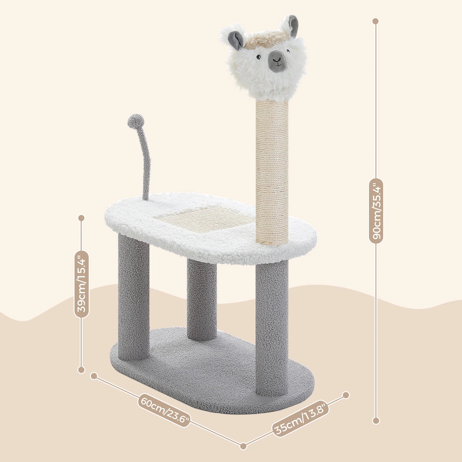 Lounging Llama Cat Scratching Post