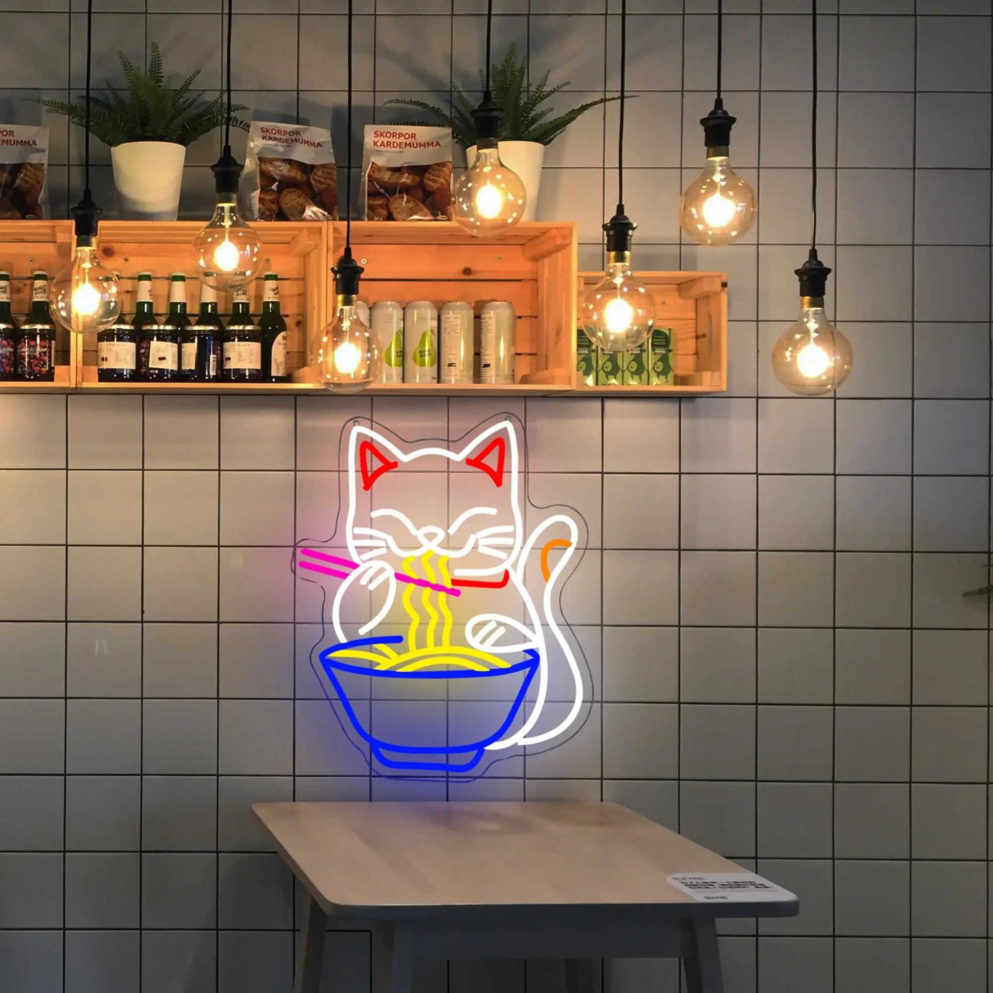 Noodle Time Cat Neon Sign