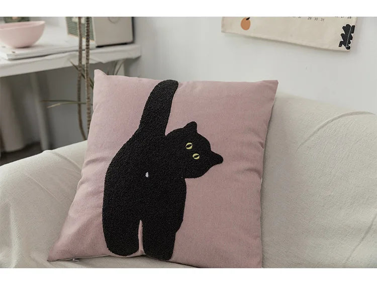 Feline Form Decorative Pillowcase