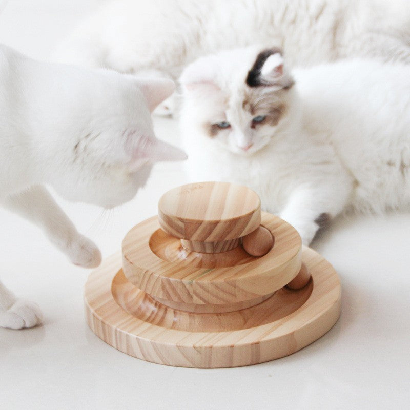Wooden Rolling Ball Cat Toy