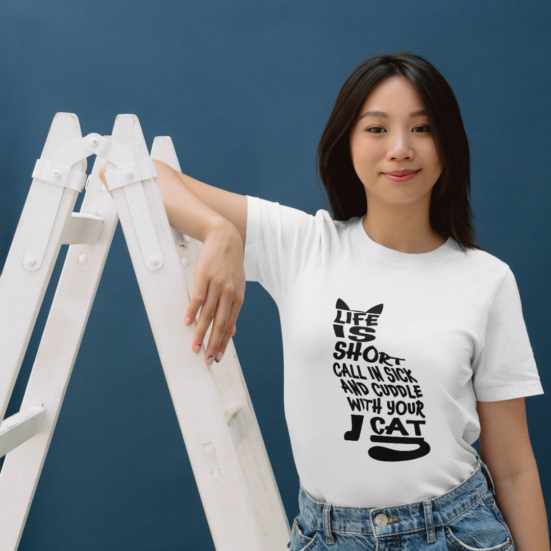 Cuddle With Your Cat T-shirt in White
