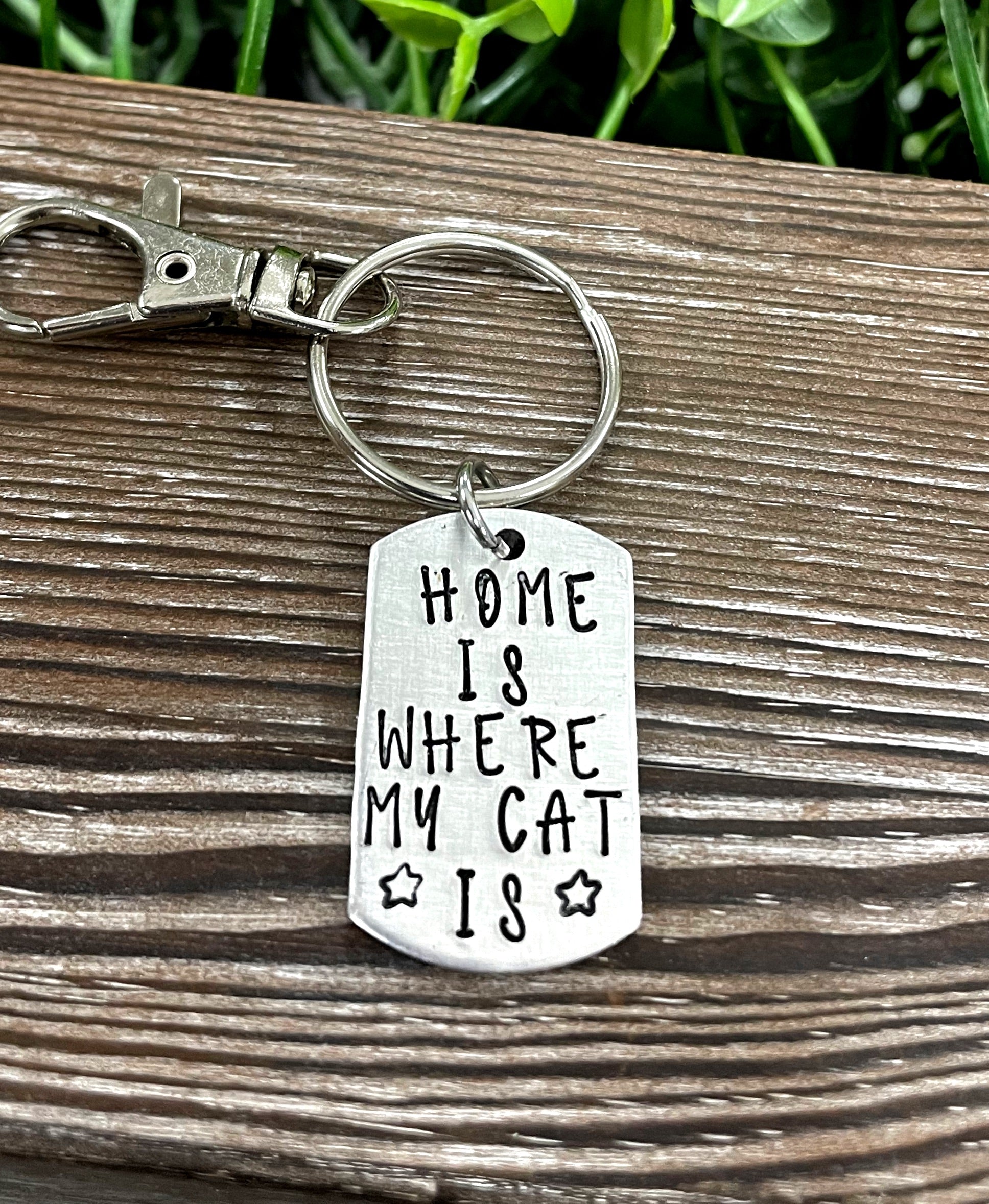 "Home is Where My Cat Is" Handmade Key Chain