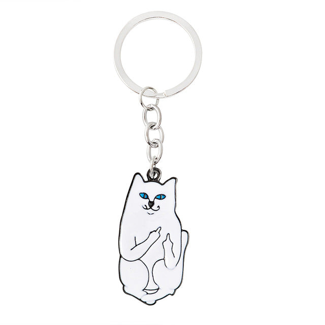 Cattitude Middle Finger Keychain